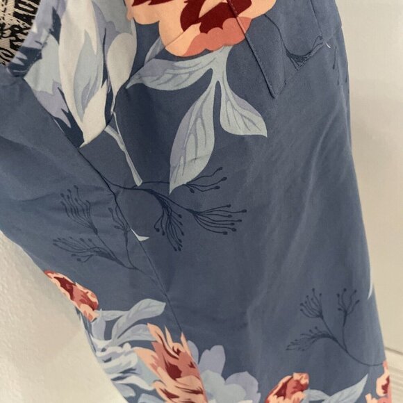 Lularoe Roxanne Snap Button Sleeveless Blue Tropic Floral Size Large 14/16 (B7) - Picture 5 of 8